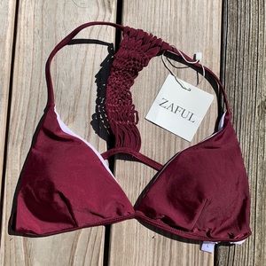Zaful Burgundy Bikini TOP ONLY
